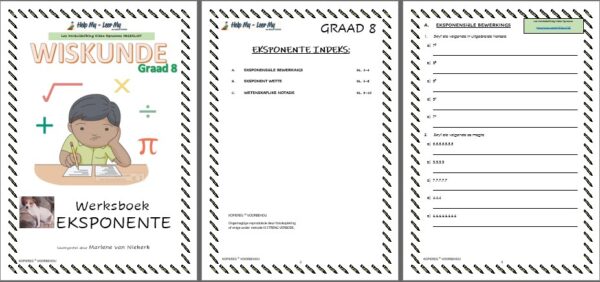 Graad 8 Wiskunde - Eksponente Leerdersboek en Memorandum - Image 4